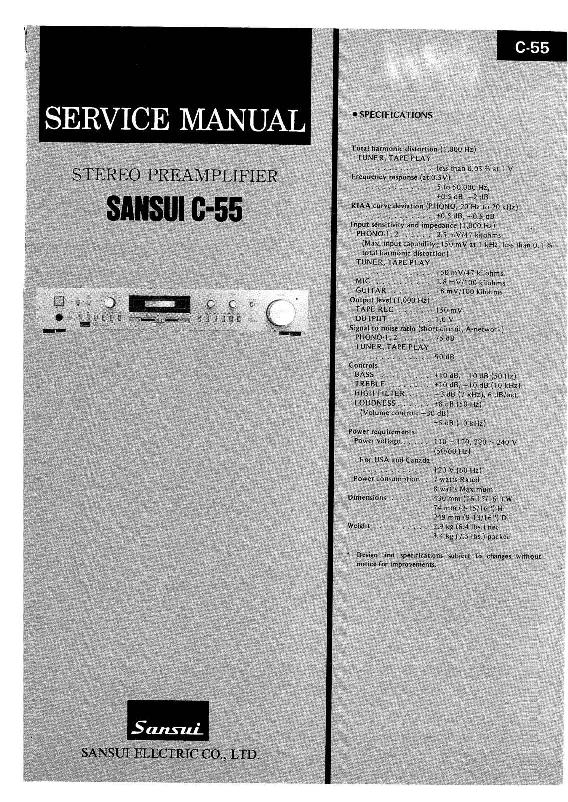 Sansui C-55 Service manual