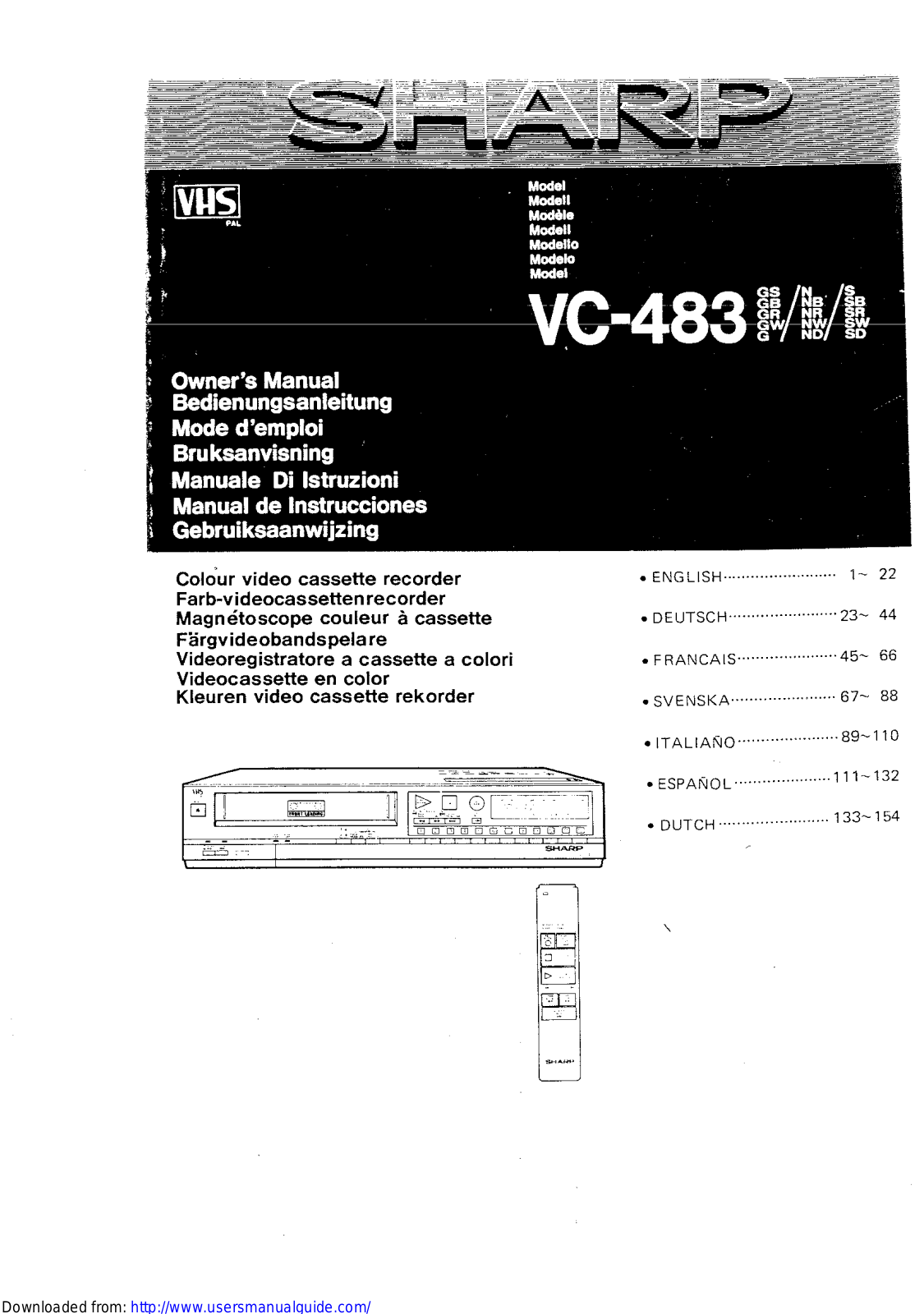 SHARP VC-483 User Manual