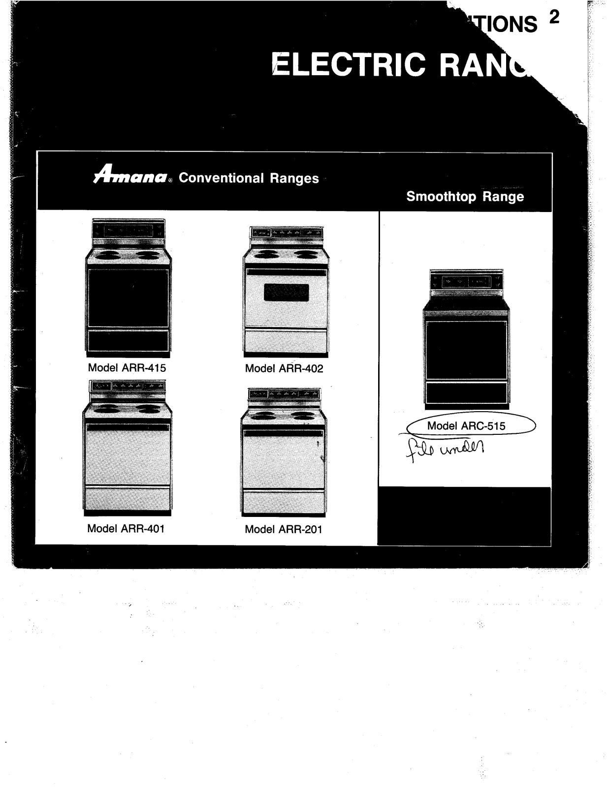 Amana Arc 515 User Manual