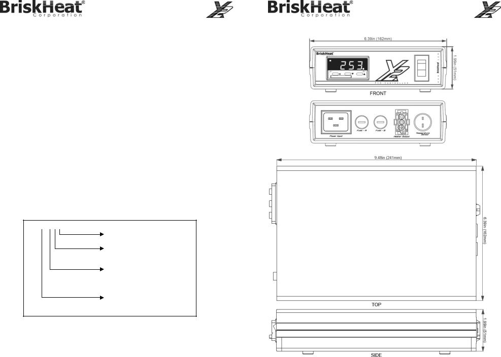 BriskHeat X2J-BIH101020L, X2J-BIH101100L, X2J-BWH051080L, X2J-BWH051080LD, X2J-BWH051060L Instruction Manual