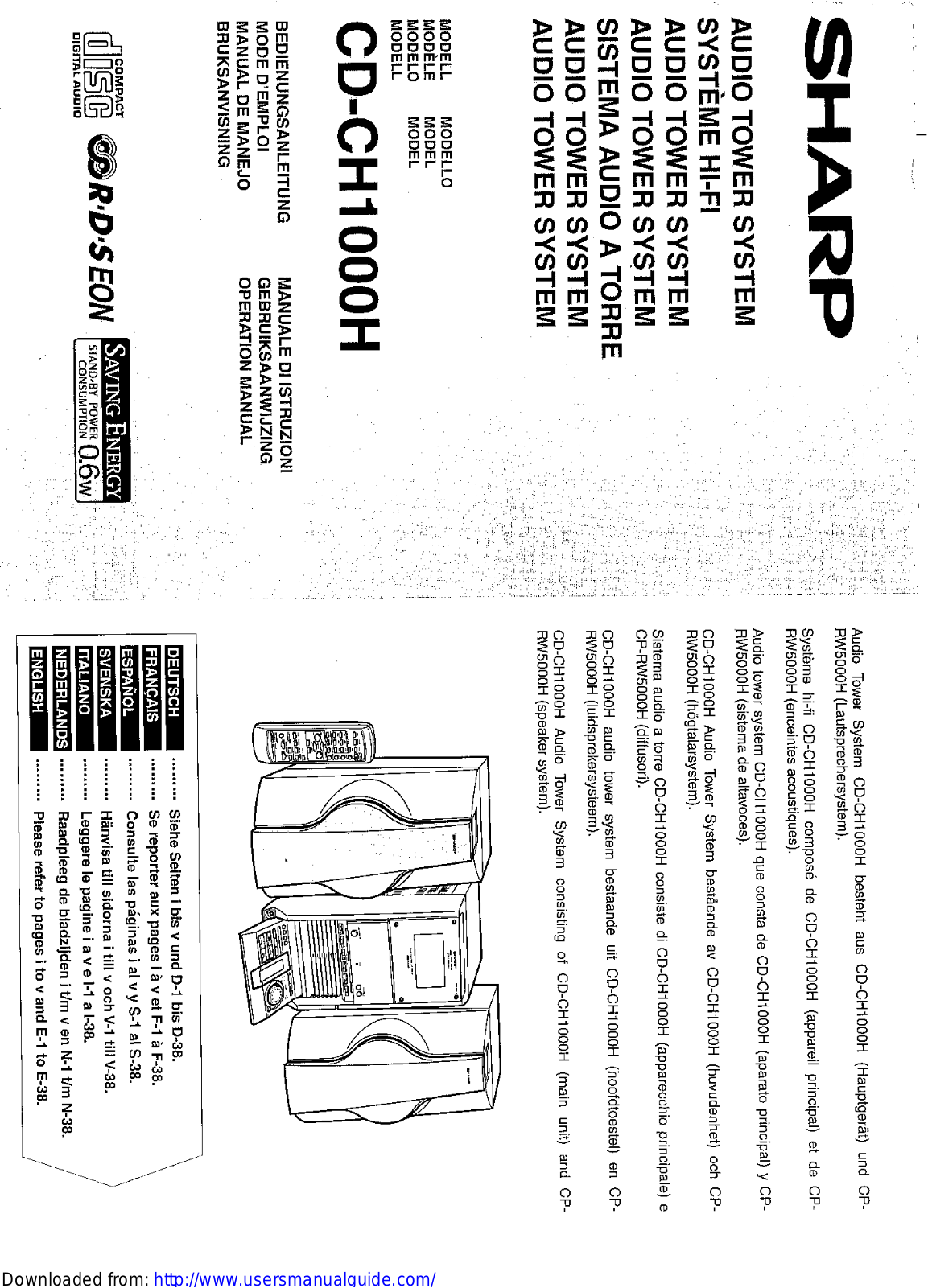 SHARP CD-CH1000H User Manual