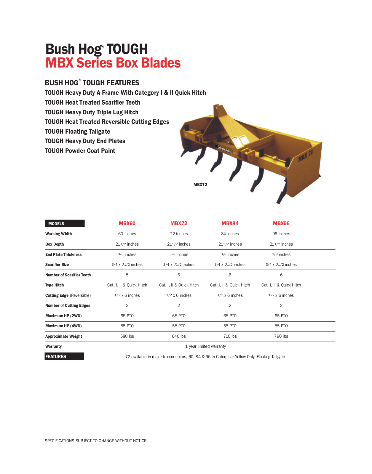 Bush Hog MBX User Manual