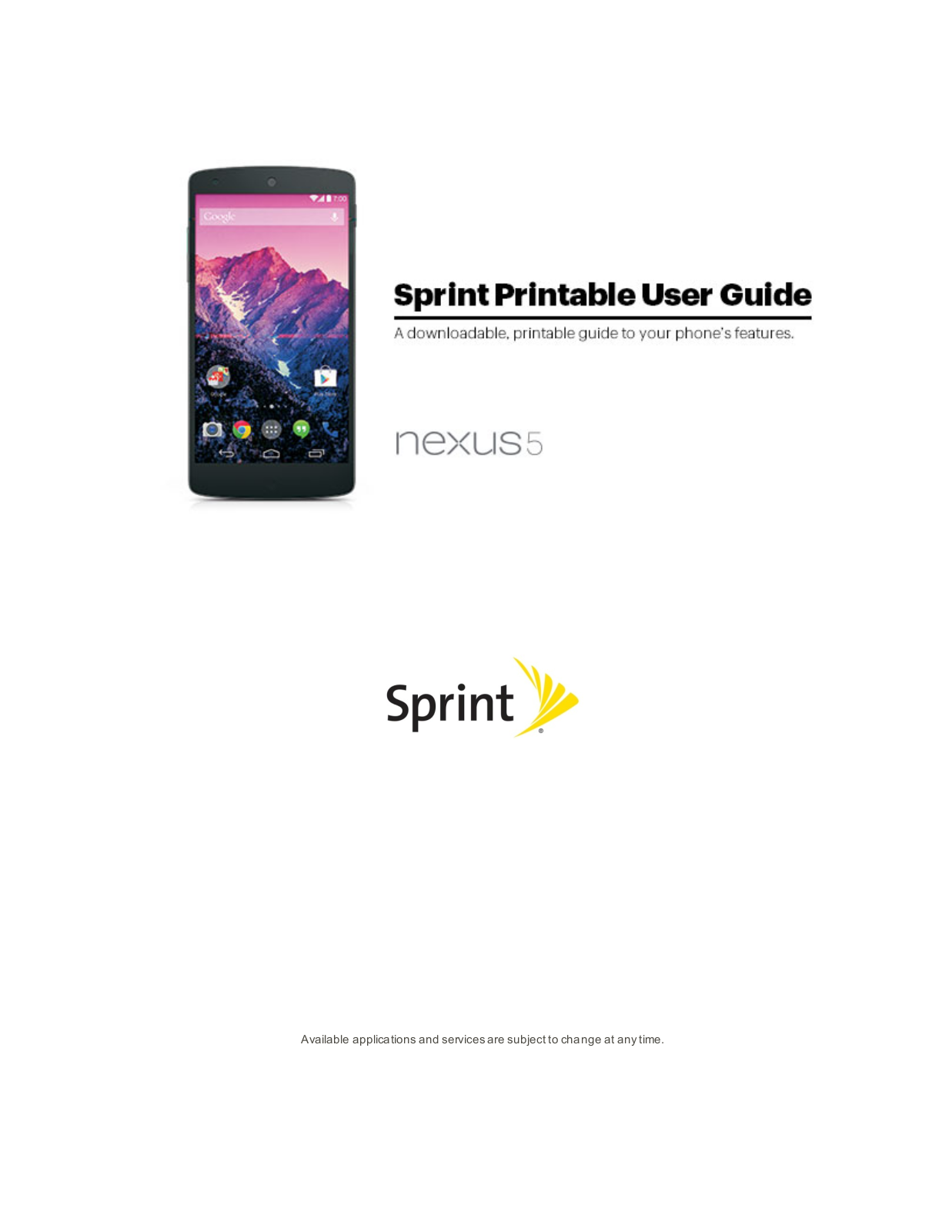 Sprint LG NEXUS5 User Manual