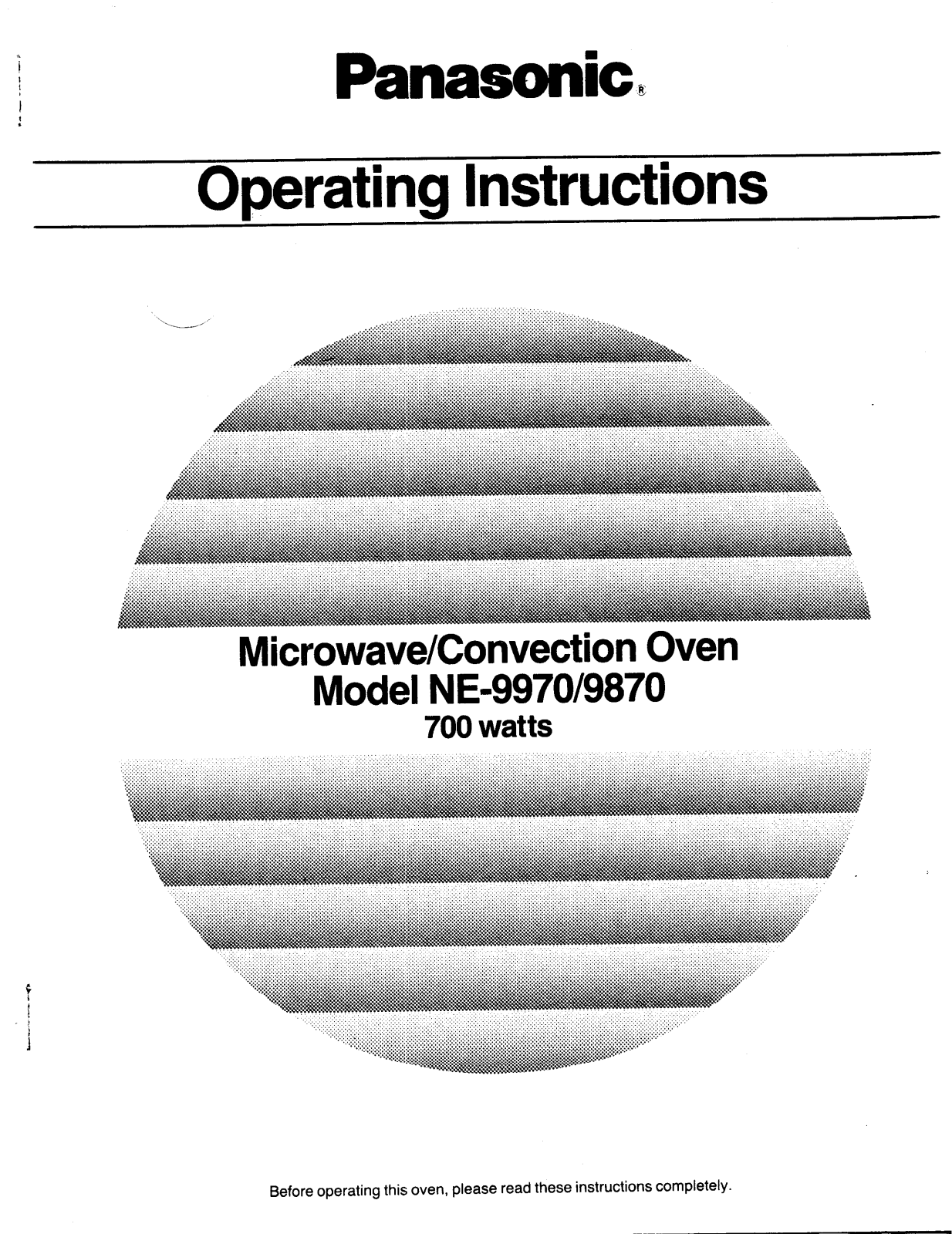 Panasonic ne-9870 Operation Manual