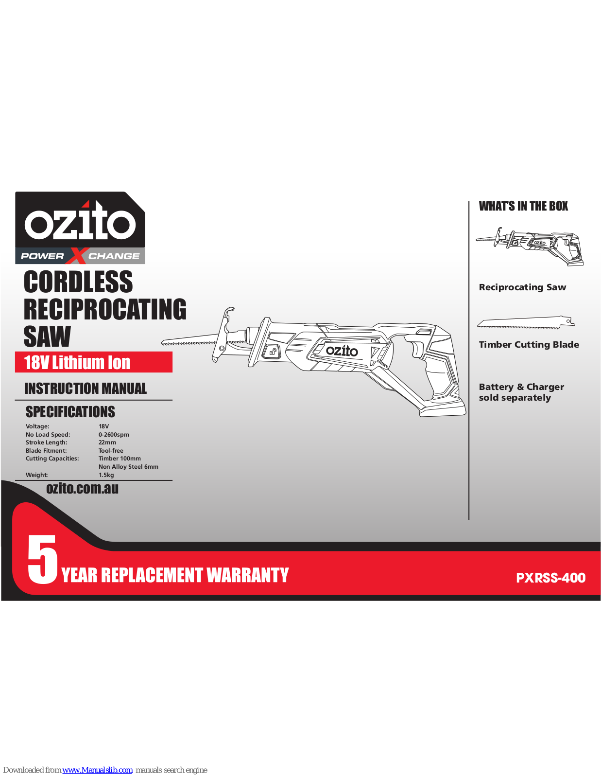 Ozito PXRSS-400 Instruction Manual