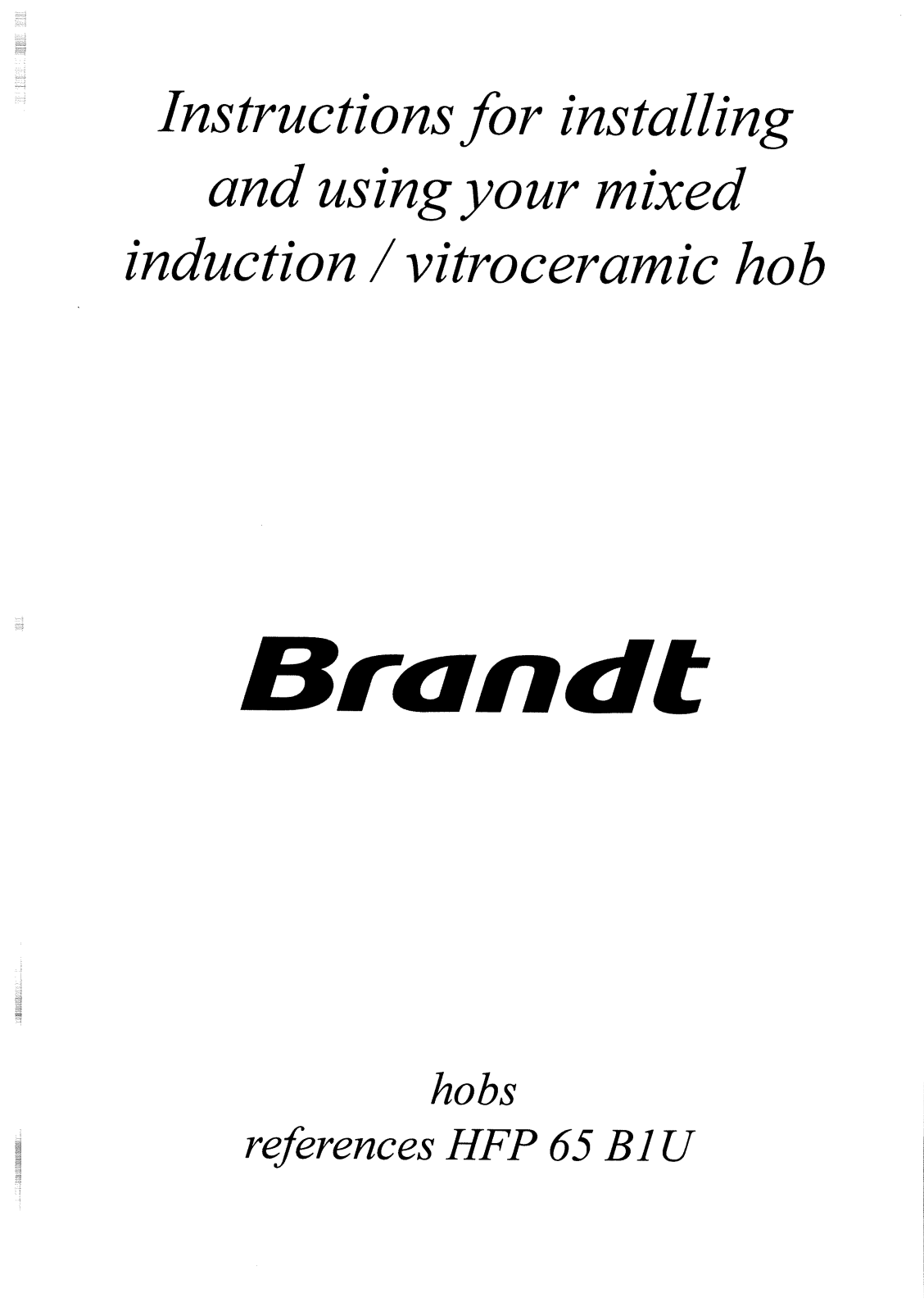 Brandt HFP65B1U User Manual