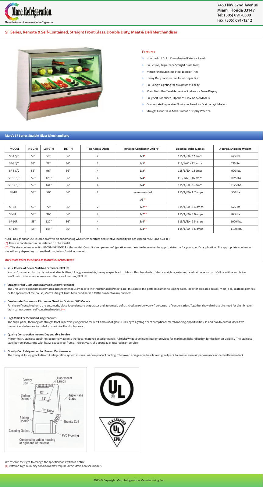 Marc Refrigeration SF-10 User Manual