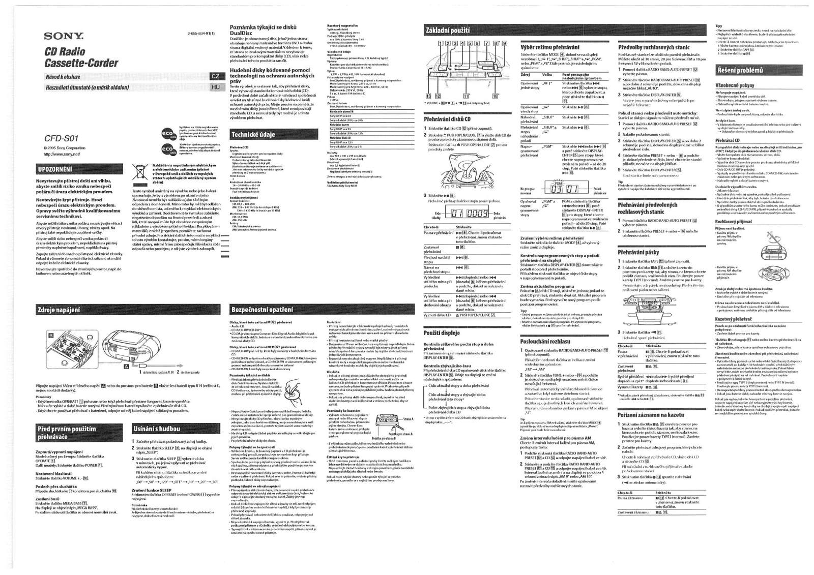 Sony CFDS01 Operation Manual