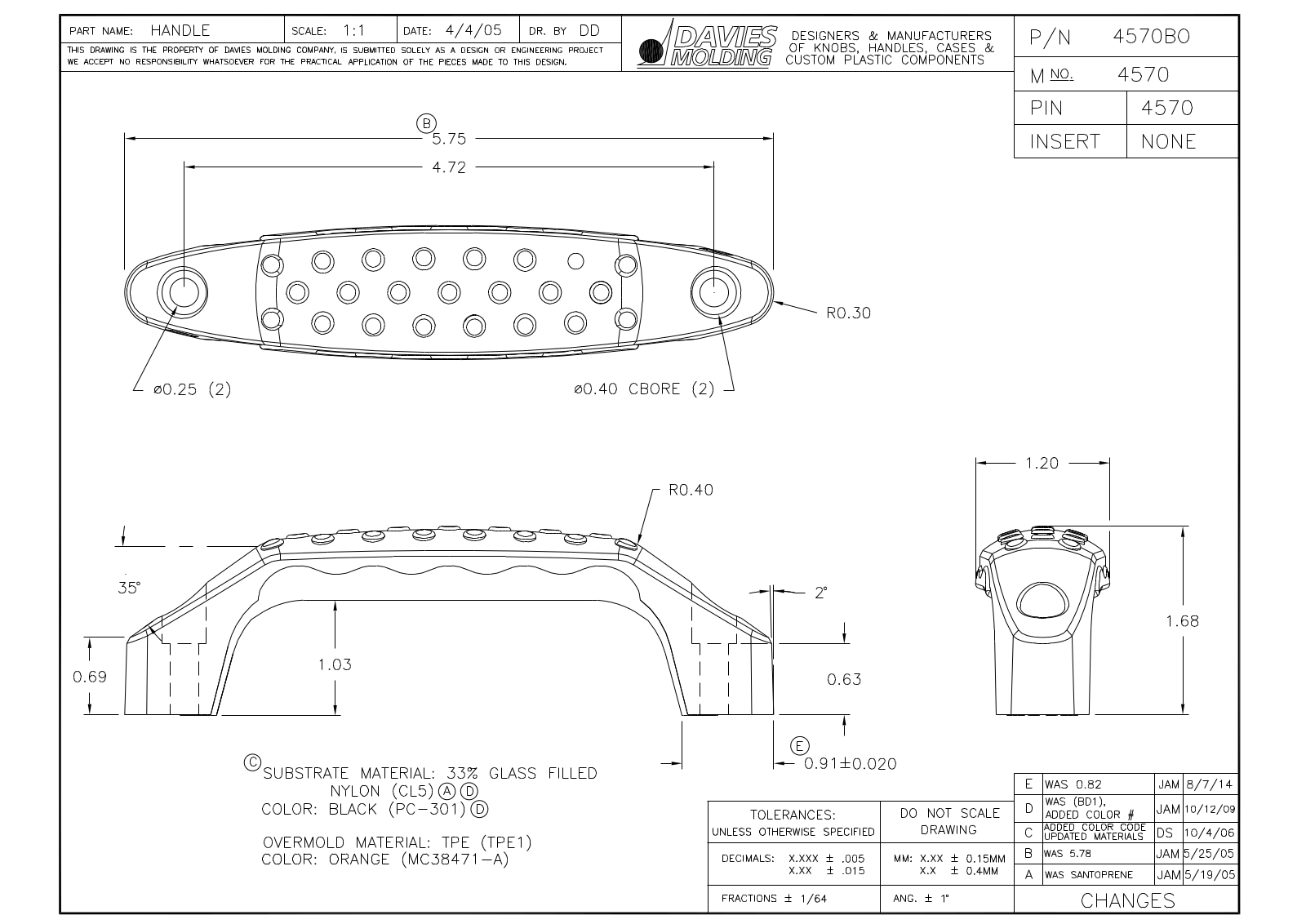 Davies Molding 4570BO Reference Drawing