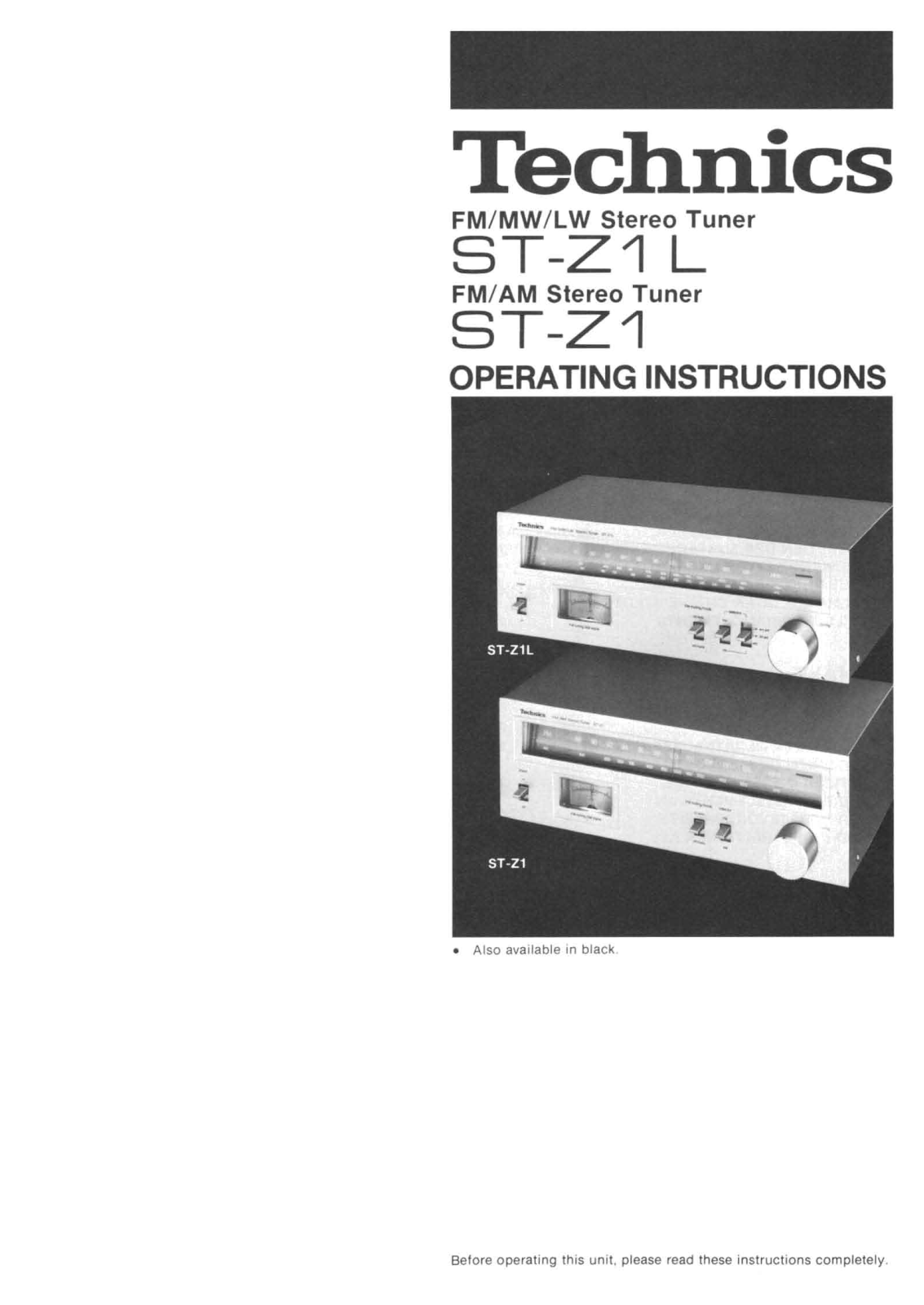 Technics ST-Z-1-L Owners Manual