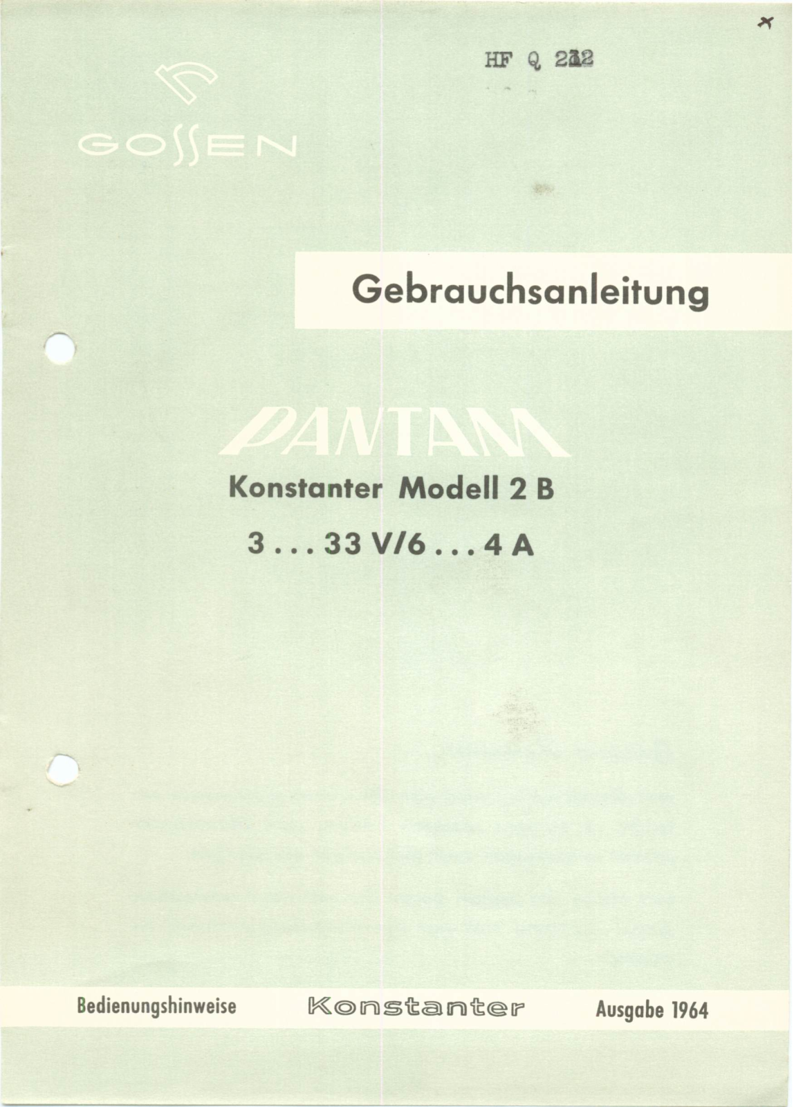 Gossen konstanter  2b schematic