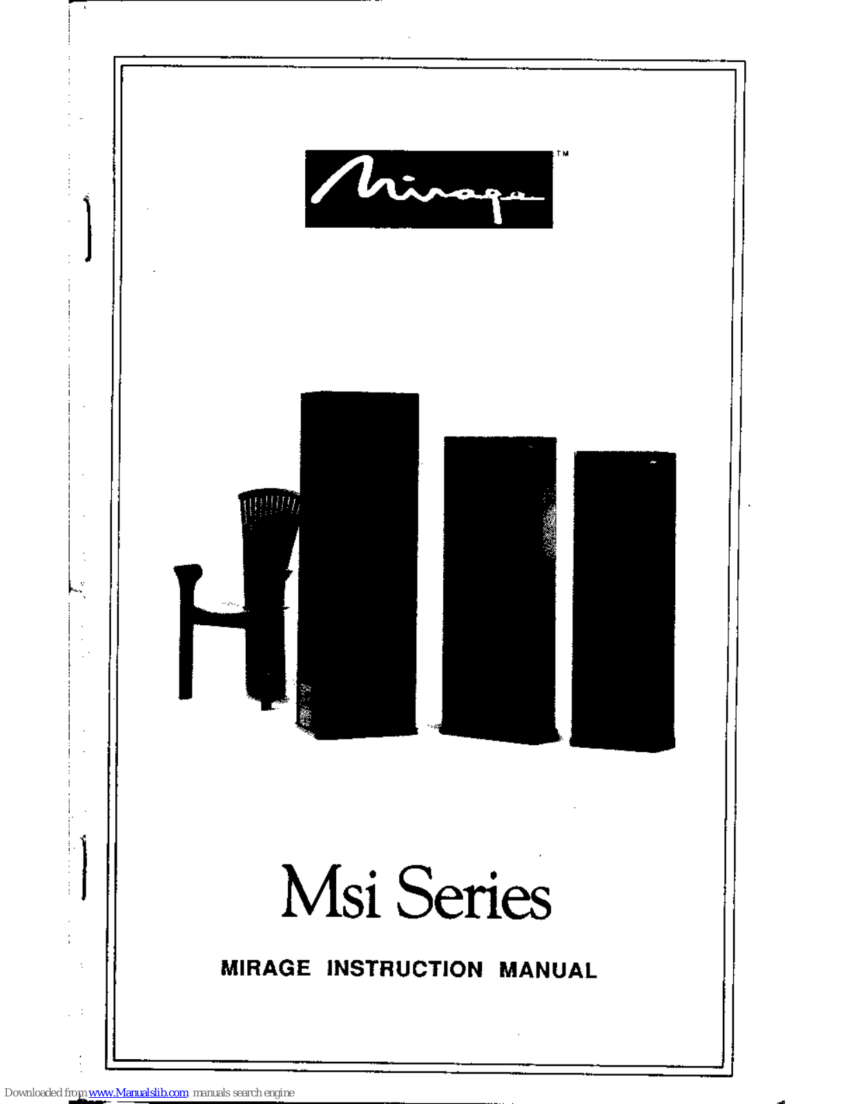 Mirage M1SI, M3SI, M5SI, M7SI, MCSI Instruction Manual