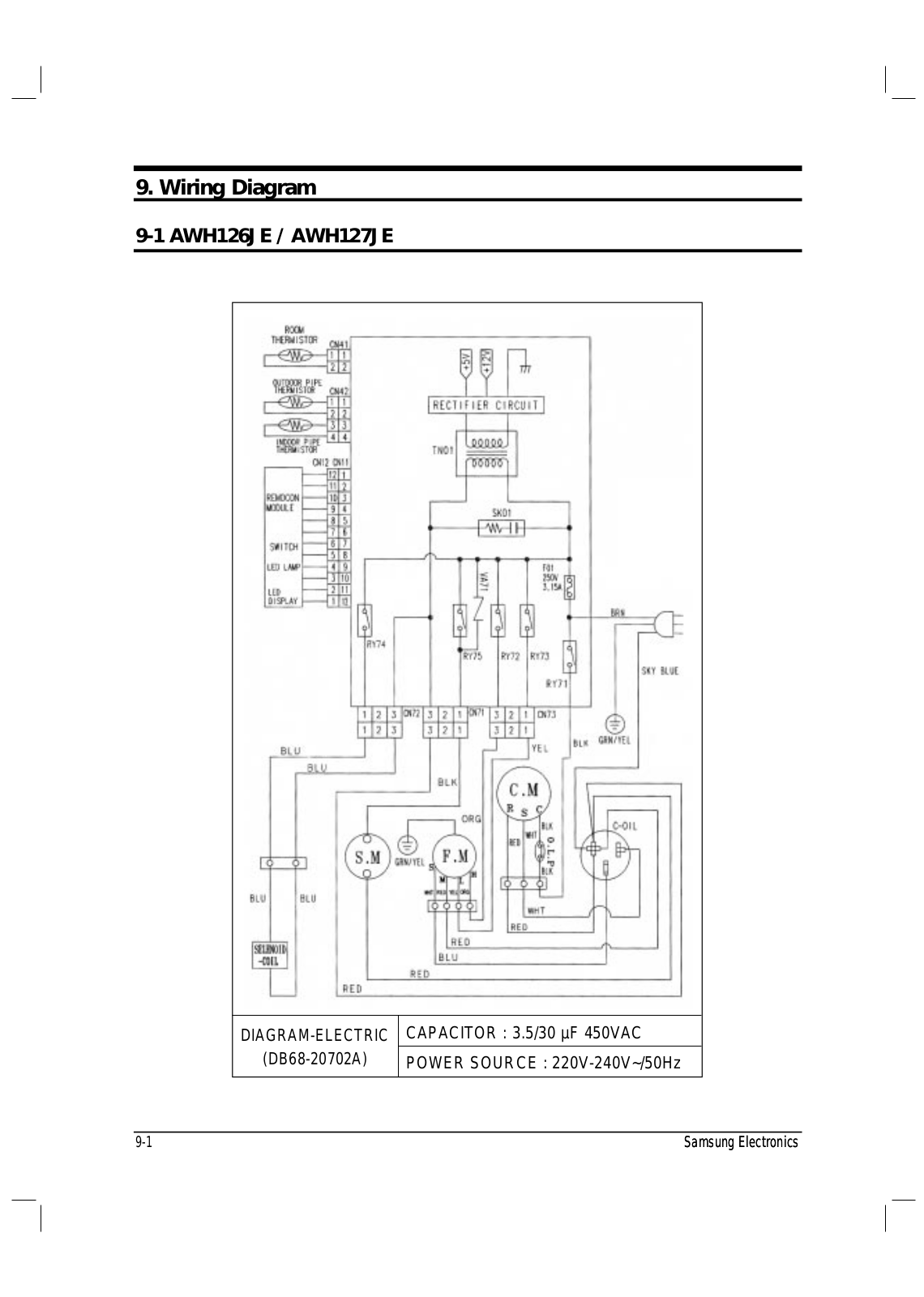 Samsung AWH126, AWH126JE0K-ALM Wiring Diagram