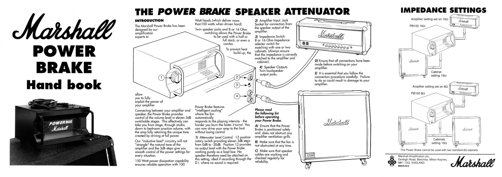 Marshall Amplification Power Brake Handbook