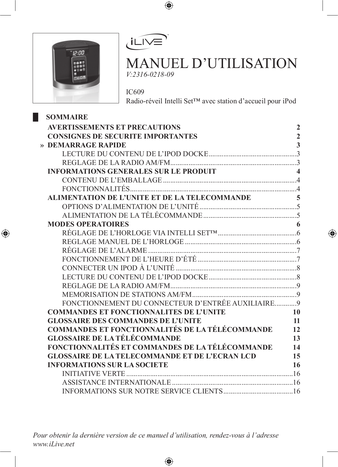 iLive IC609 Instruction Manual