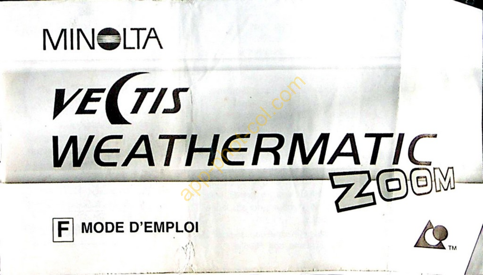 MINOLTA Vectis Weathermatic Zoom Guide d'utilisation