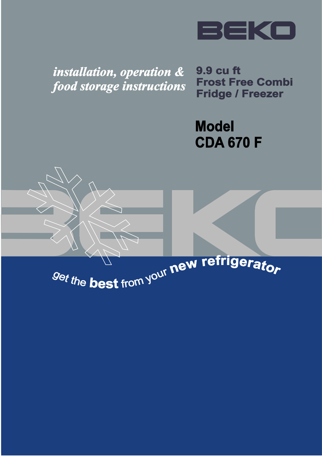 Beko CDA670F User Manual