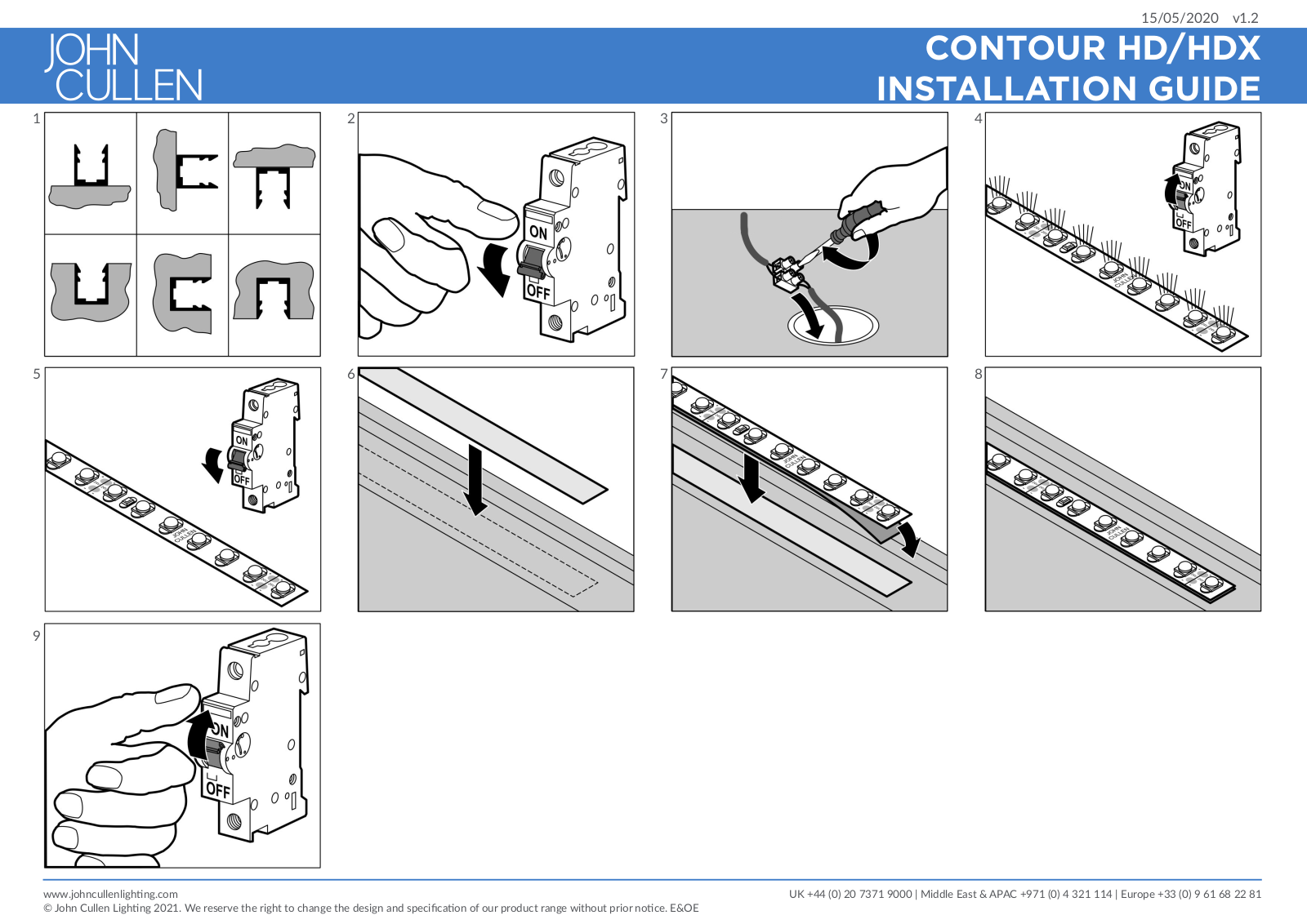 John Cullen Lighting CONTOUR HD, CONTOUR HDX INSTALLATION GUIDE