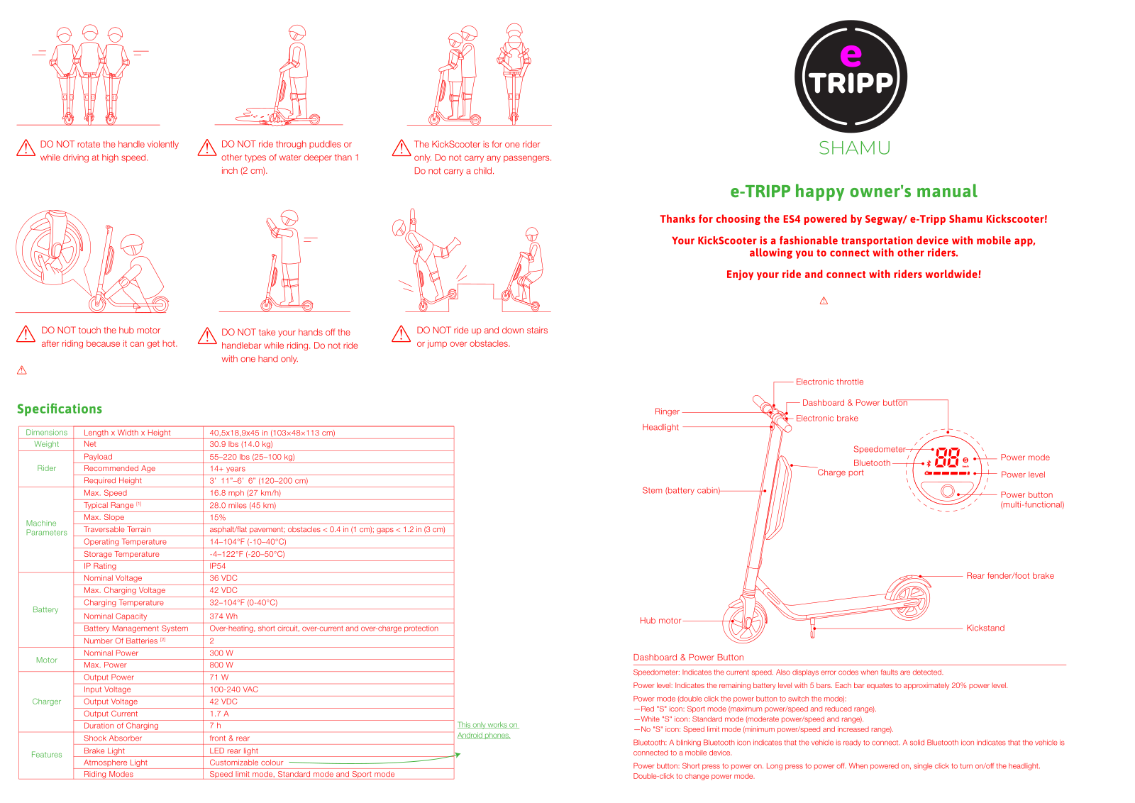 e-TRIPP Shamu OWNER’S MANUAL