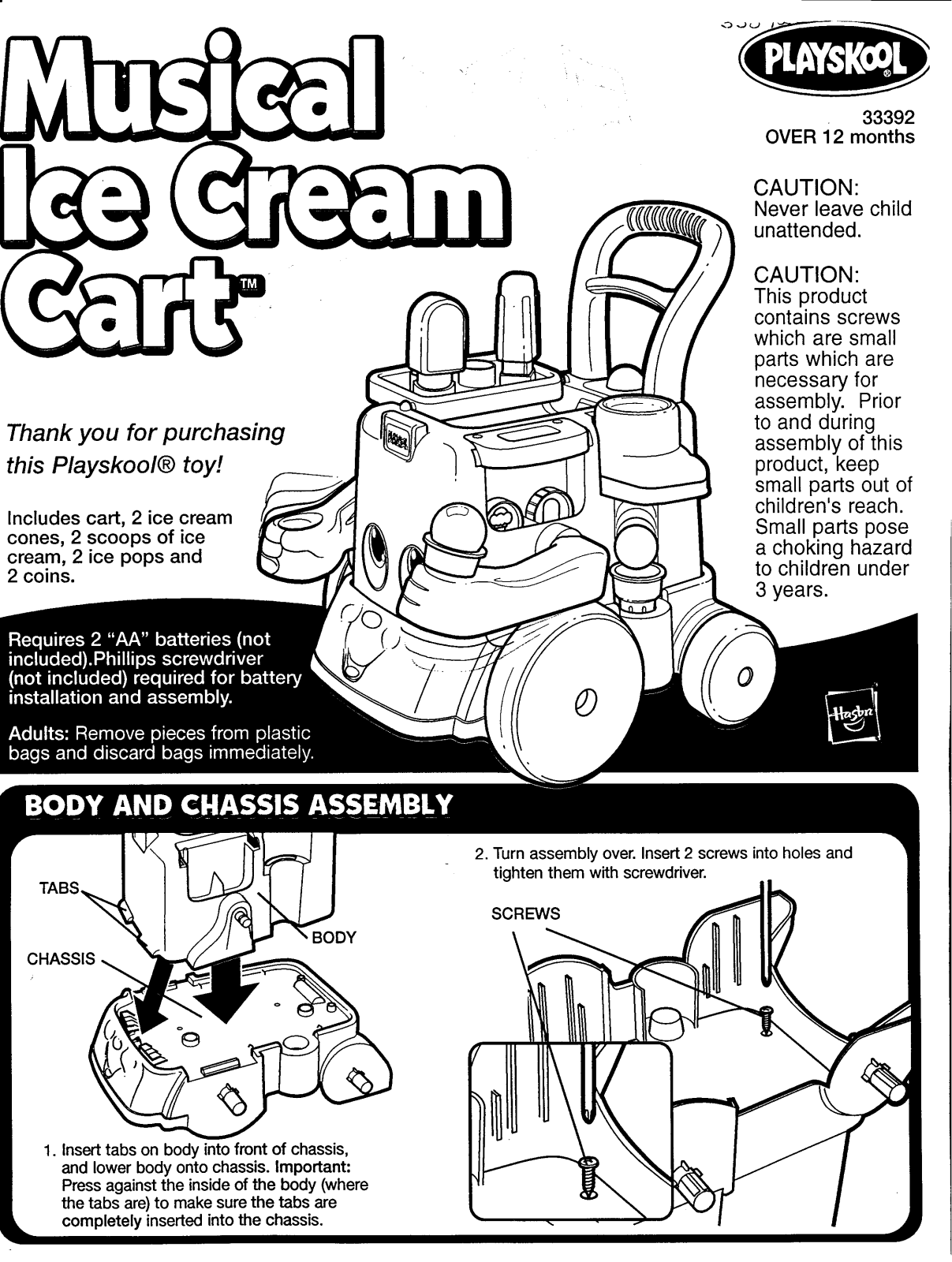 Hasbro Musical Ice Cream Cart User Manual