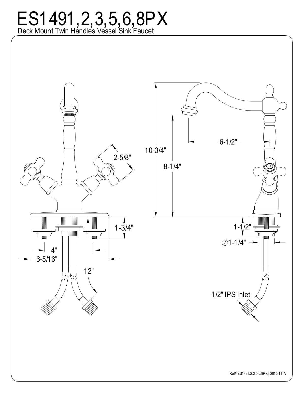 Elements of Design EDE1390 Dimensions