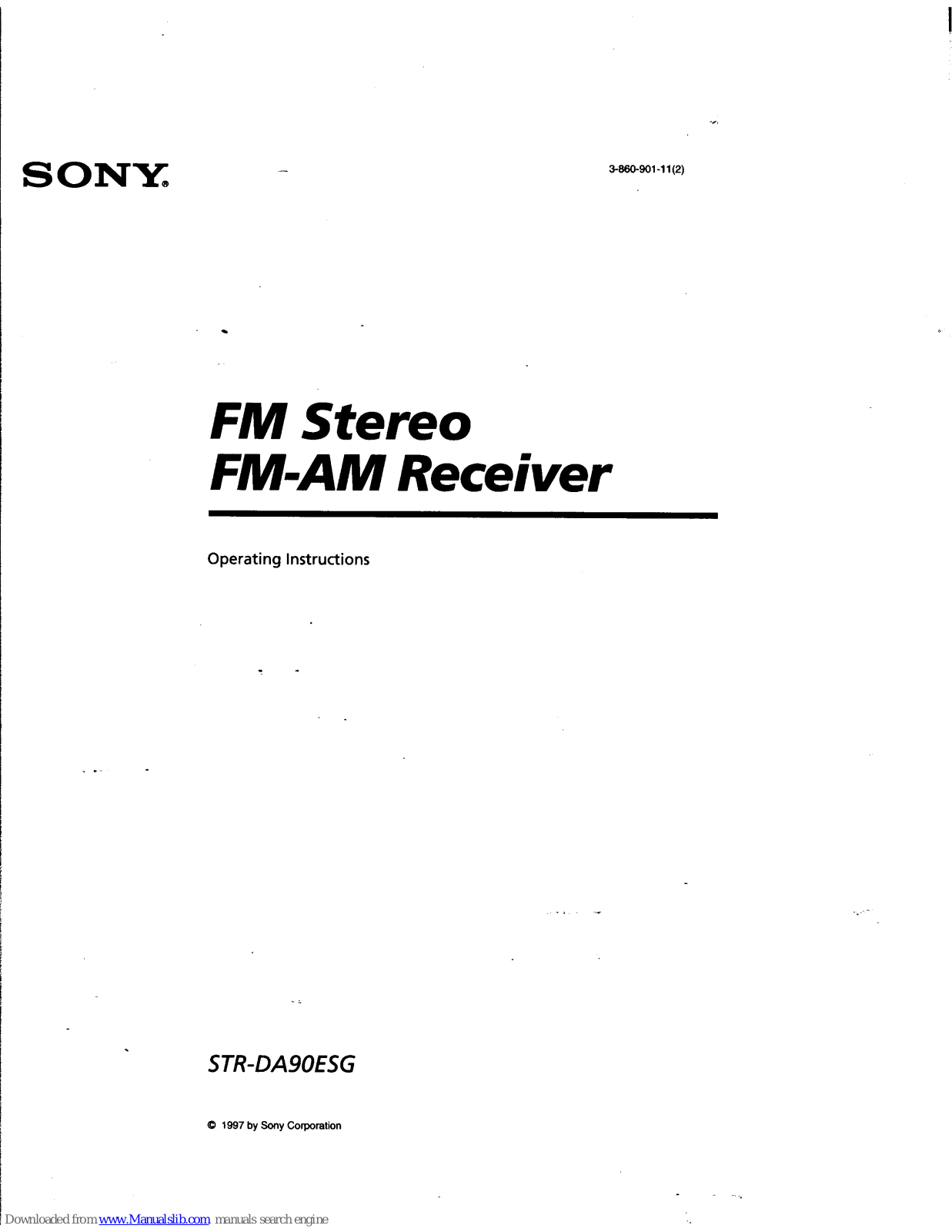 Sony STR-DA90ES, STR-DA90ESG Operating Instructions Manual