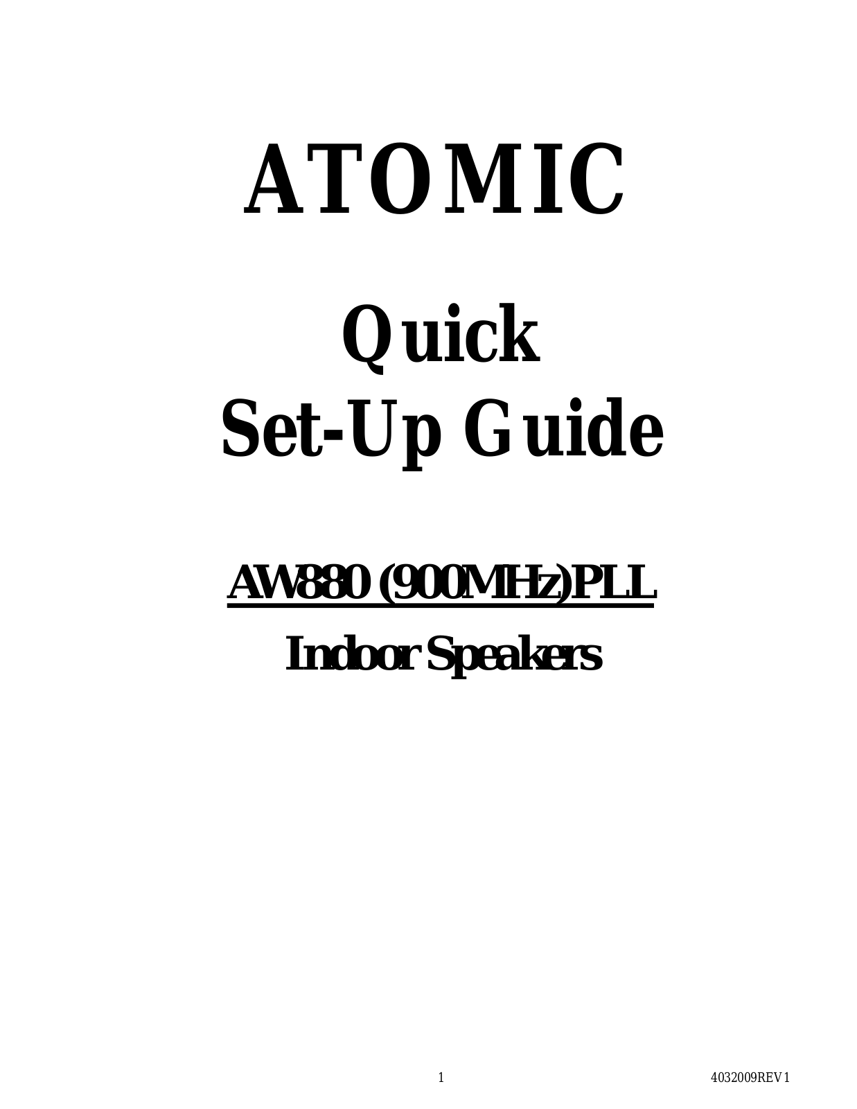 Atom AW880TX, AW880RX User Manual