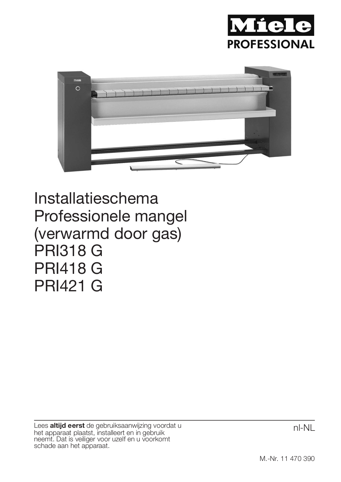 Miele PRI318 G, PRI418 G, PRI421 G Installatietekening