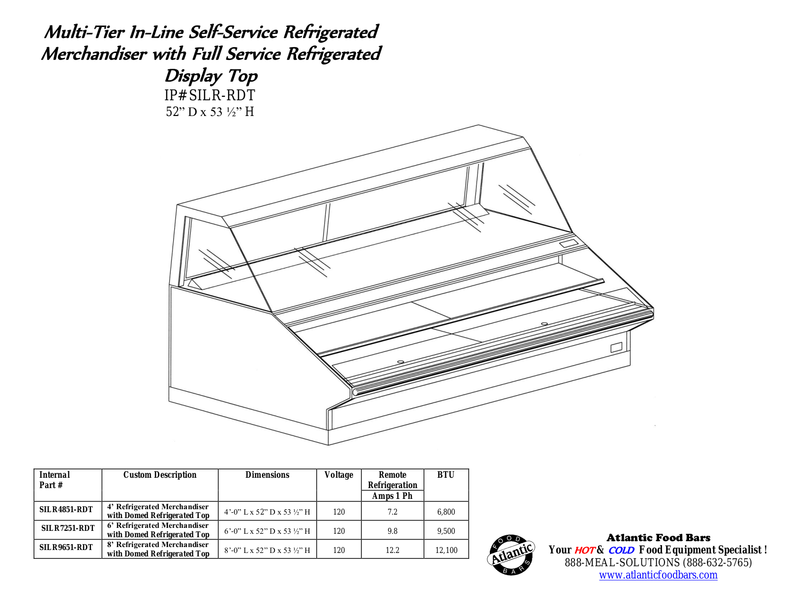 Atlantic Food Bar SILR4851-RDT User Manual