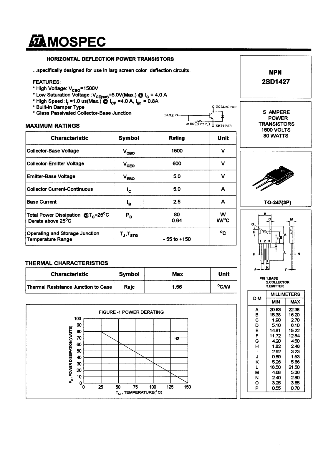 MOSPEC 2SD1427 Datasheet