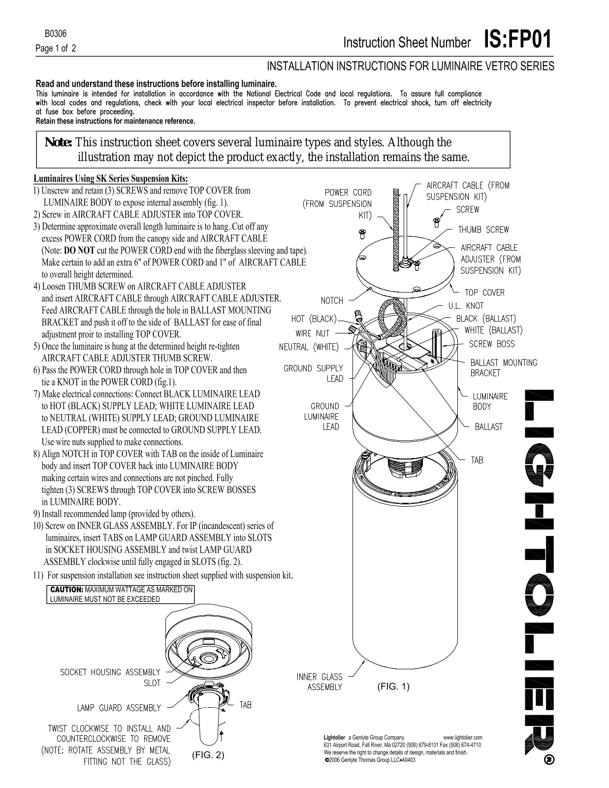 Lightolier FP01 User Manual