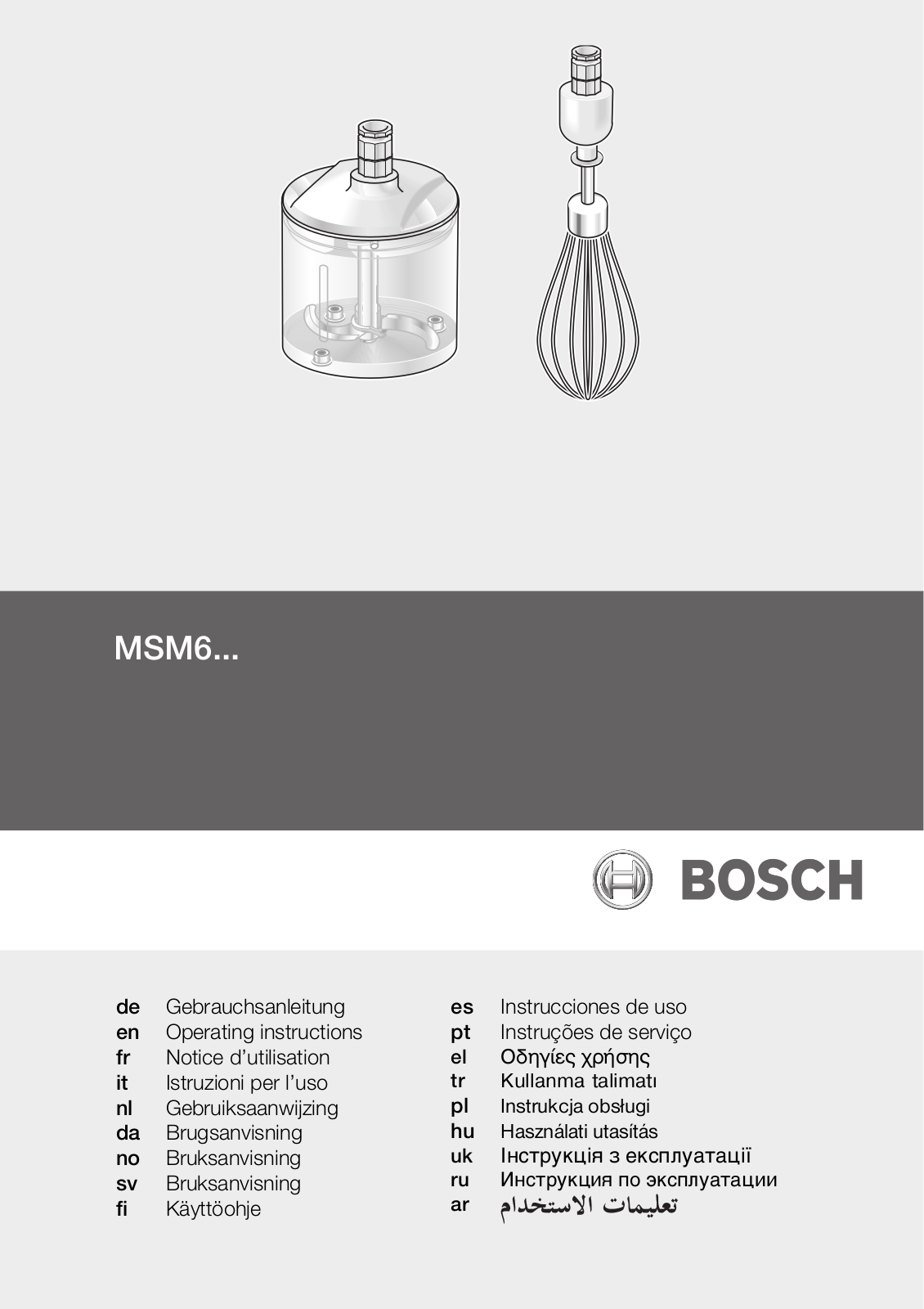 Bosch MSM 66130 User Manual