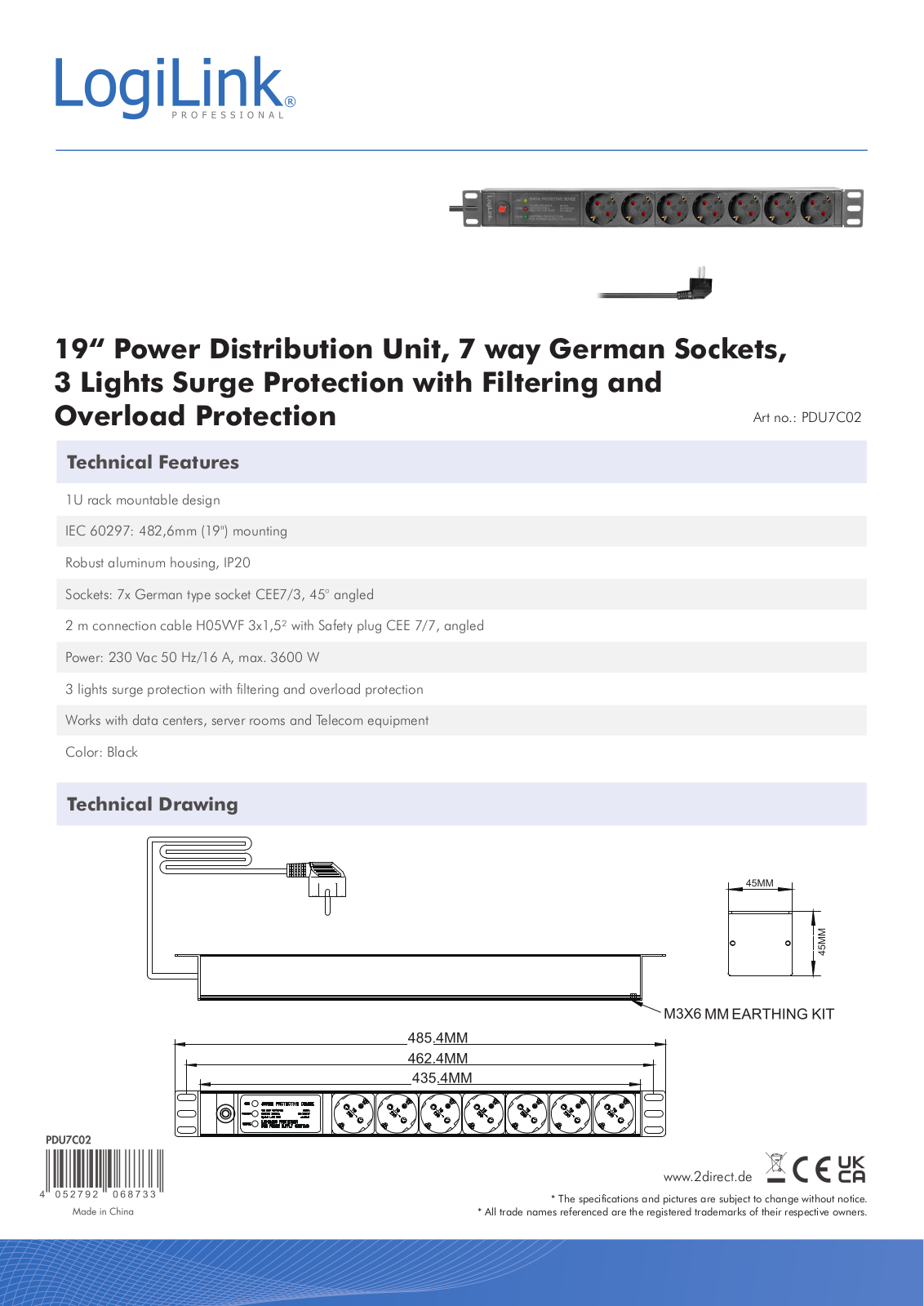 LOGILINK PDU7C02 Datasheet - ManualMachine.com