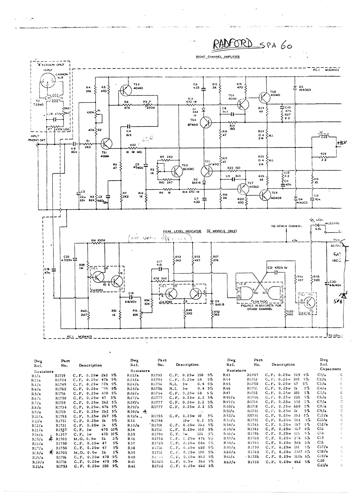 Radford SPA-60 Schematic