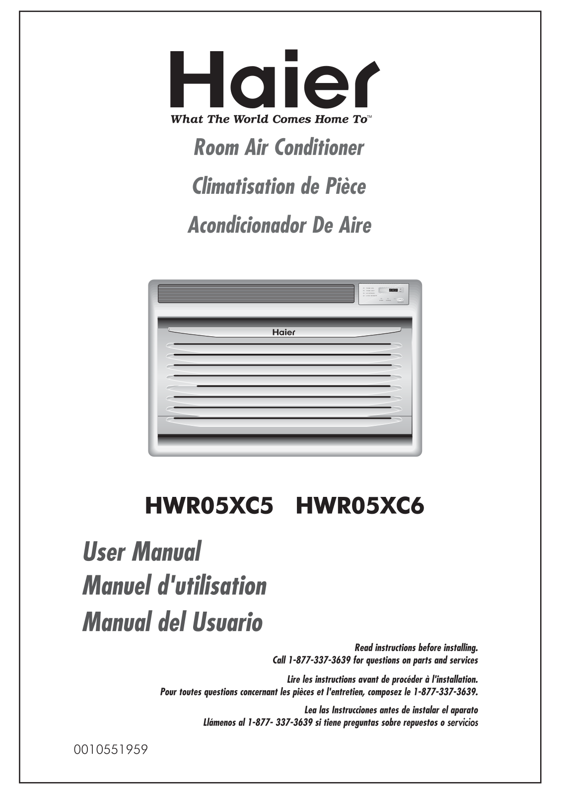 Haier HWR05XC6 User Manual