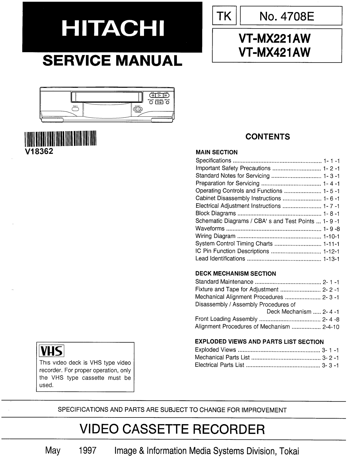 Hitachi 4708E Service Manual