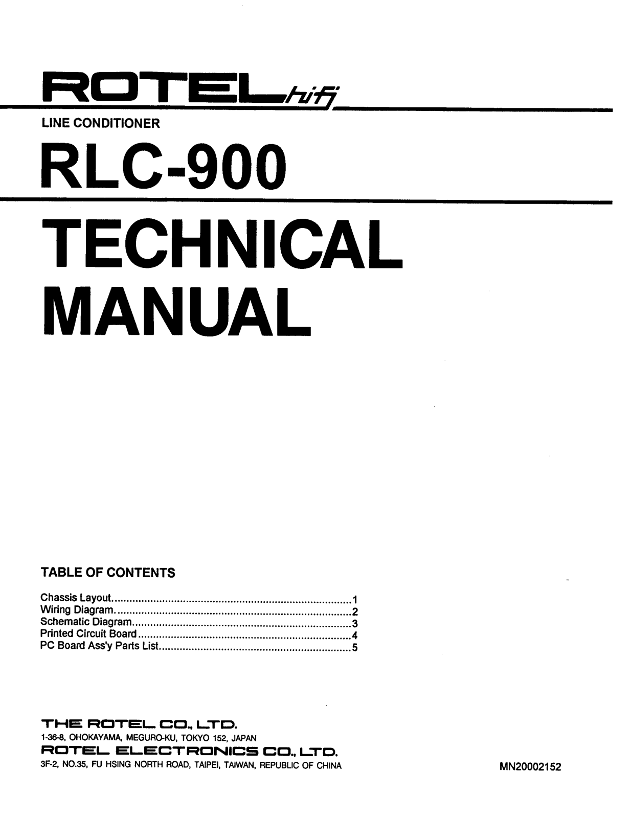 Rotel RLC-900 Service manual