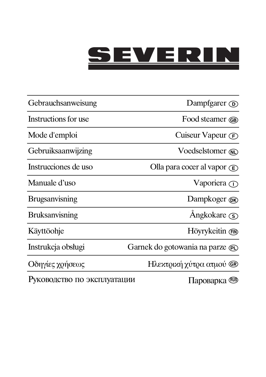 Severin DG 2428 User Manual