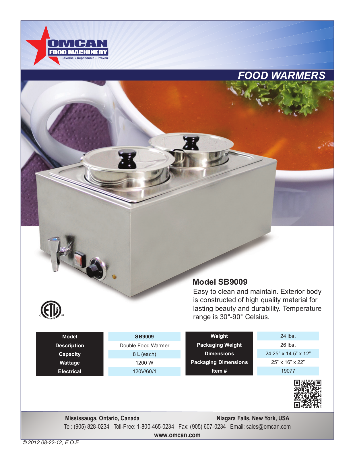 Omcan Food Machinery SB9009 User Manual