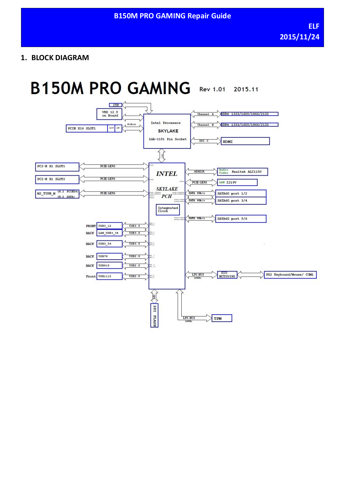 Asus B150M PRO GAMING Repair Guide