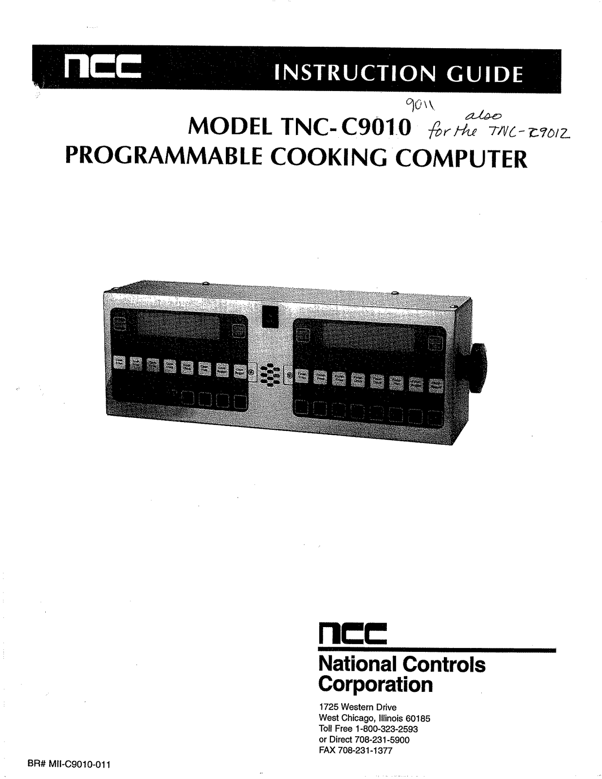 NATIONAL CONTROLS TNC-C9010 Installation  Manual