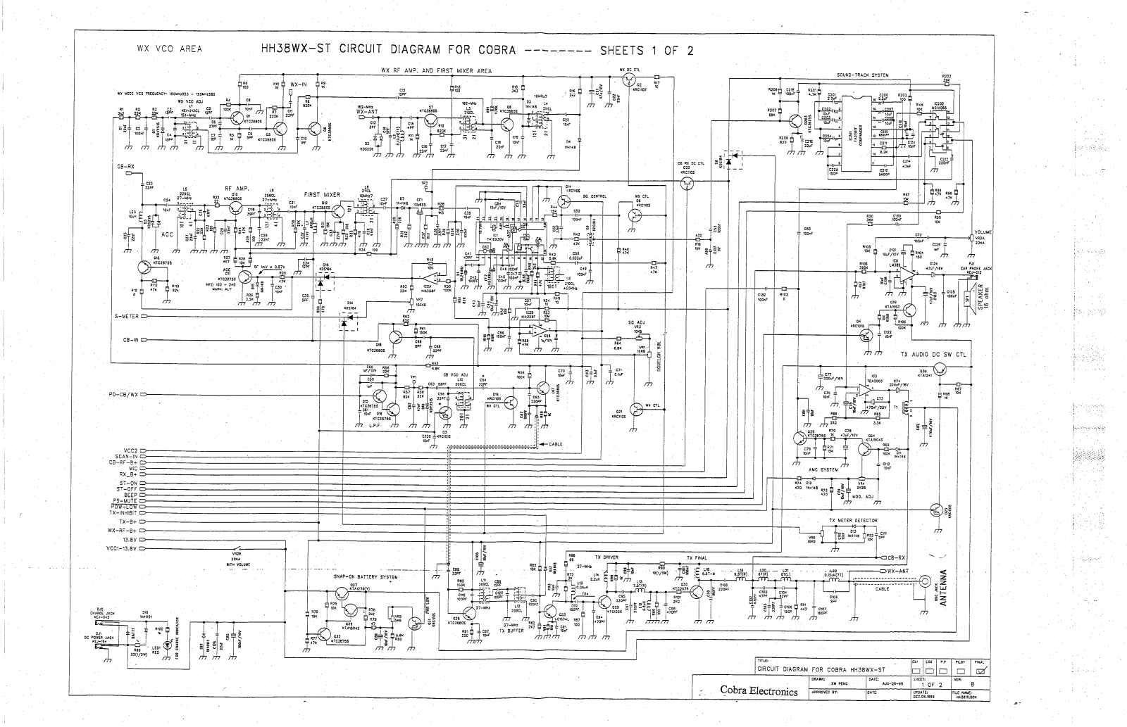 Cobra HH38WXST Schematic