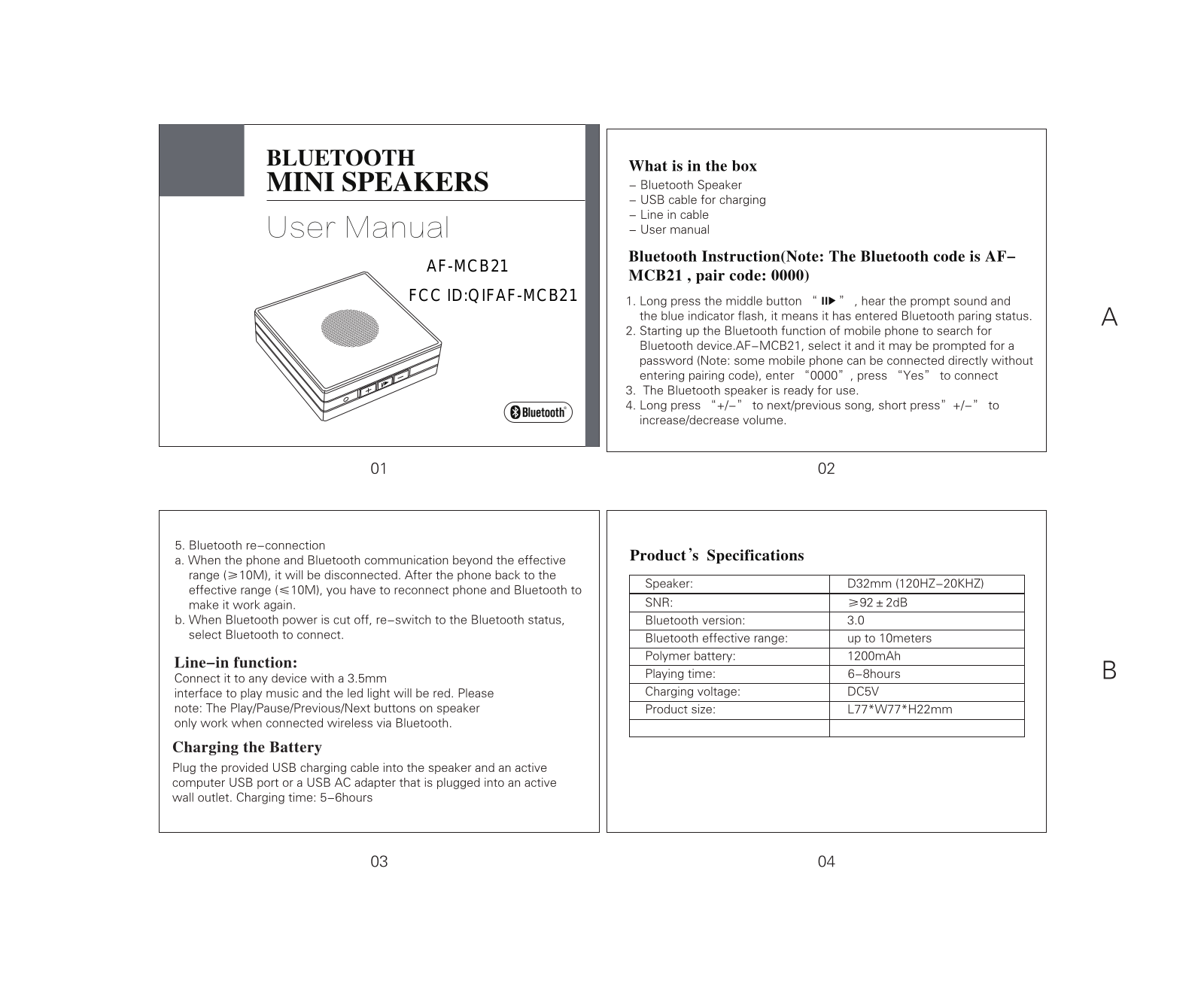 My Music Group AF MCB21 Users manual