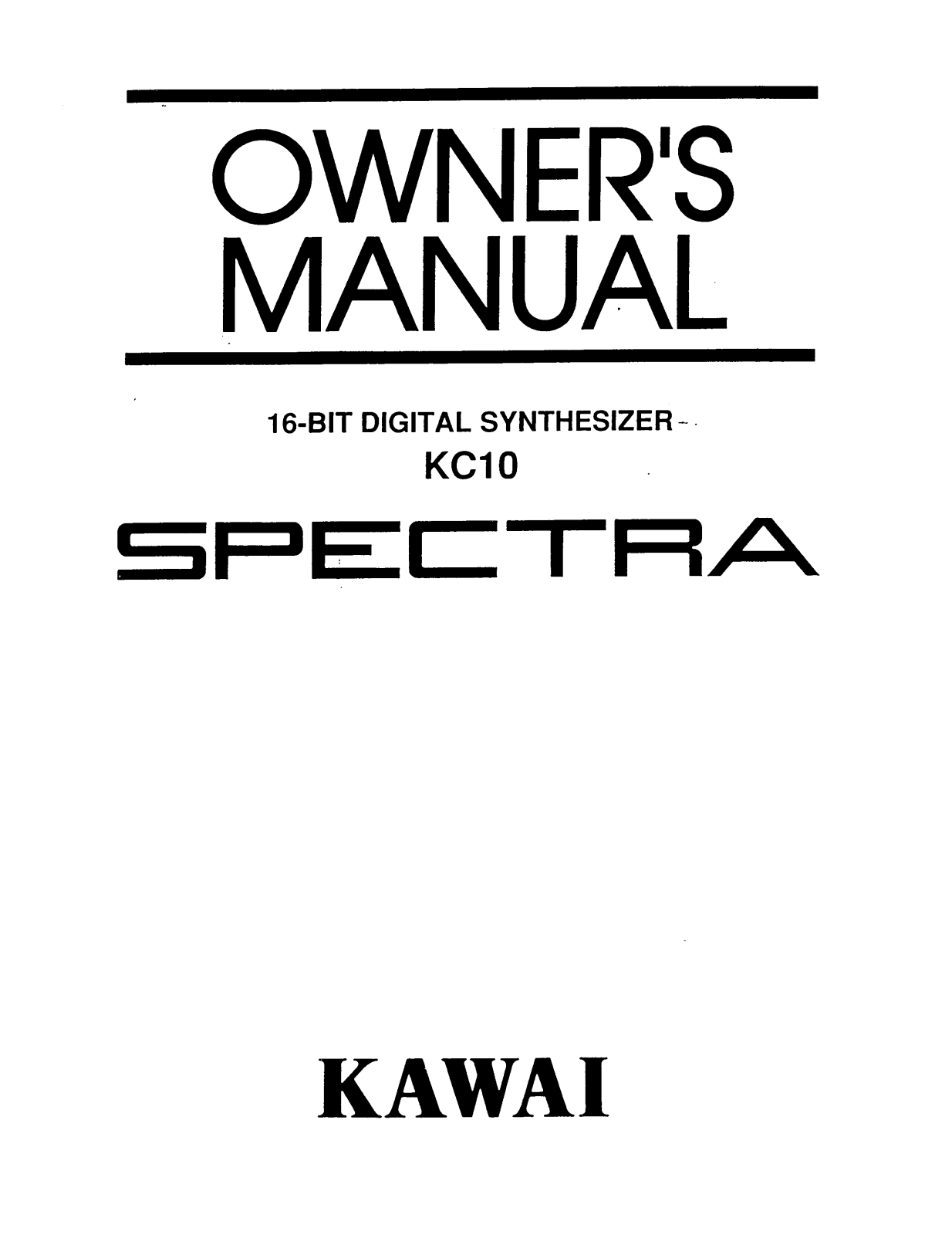 Kawai KC10 User Manual