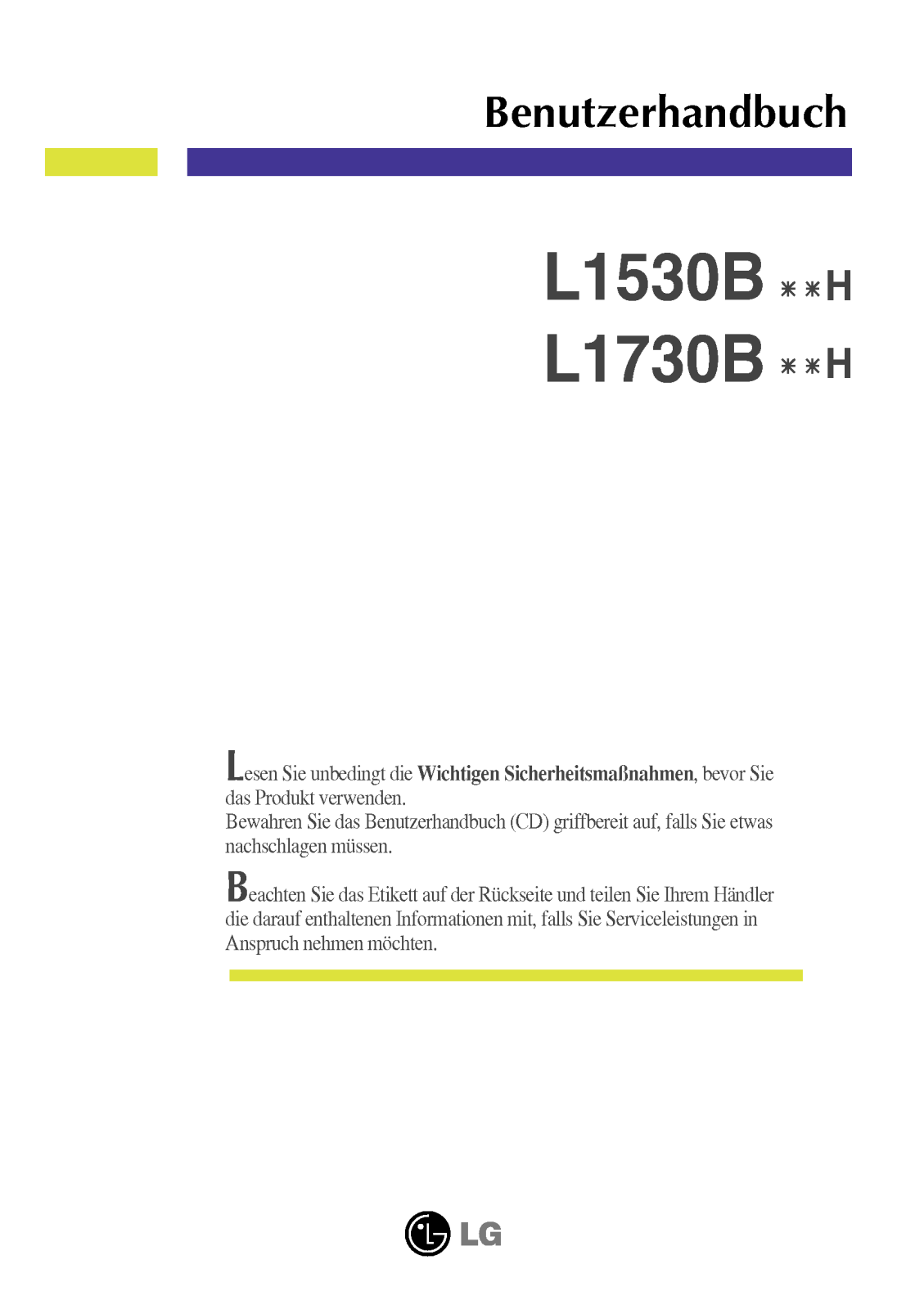 Lg L1730B, L1530B User Manual