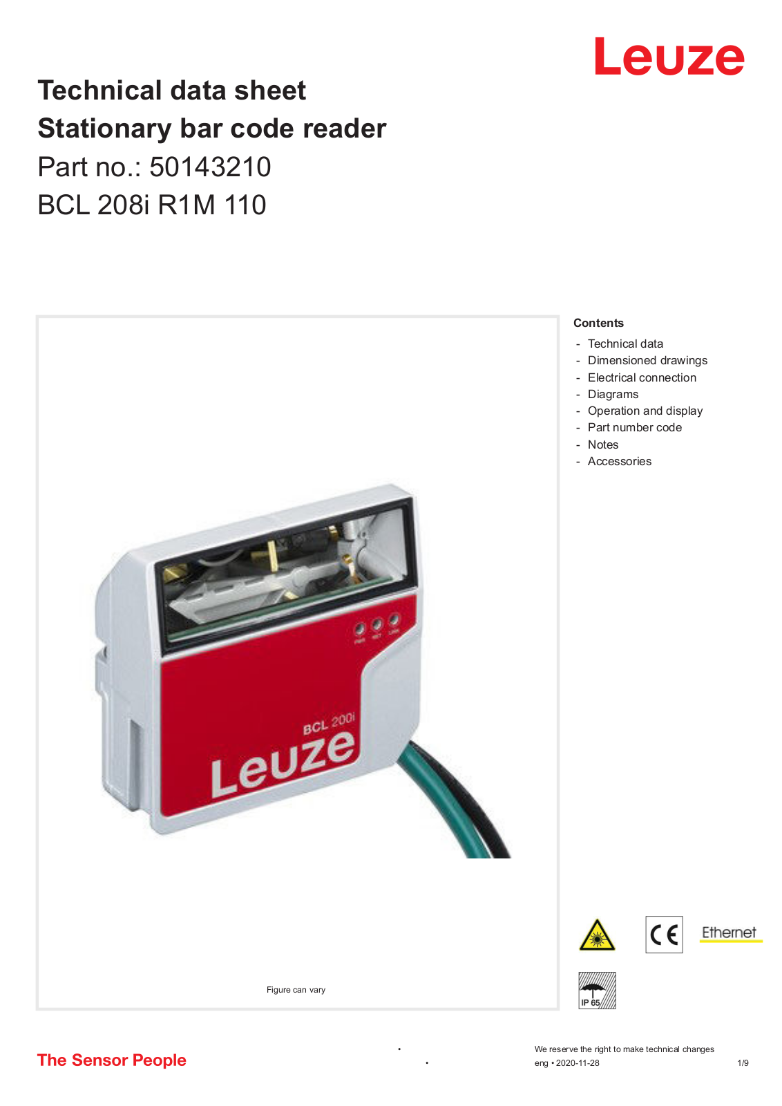 Leuze 50143210 Data Sheet