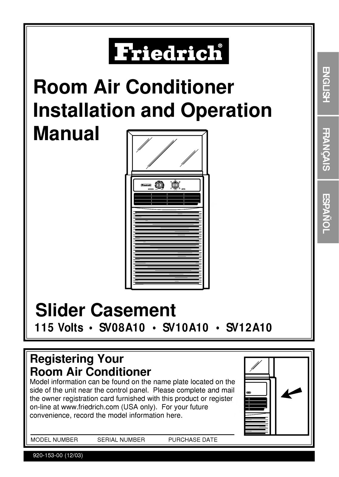 LG SV12A10, SV10A10 User Manual