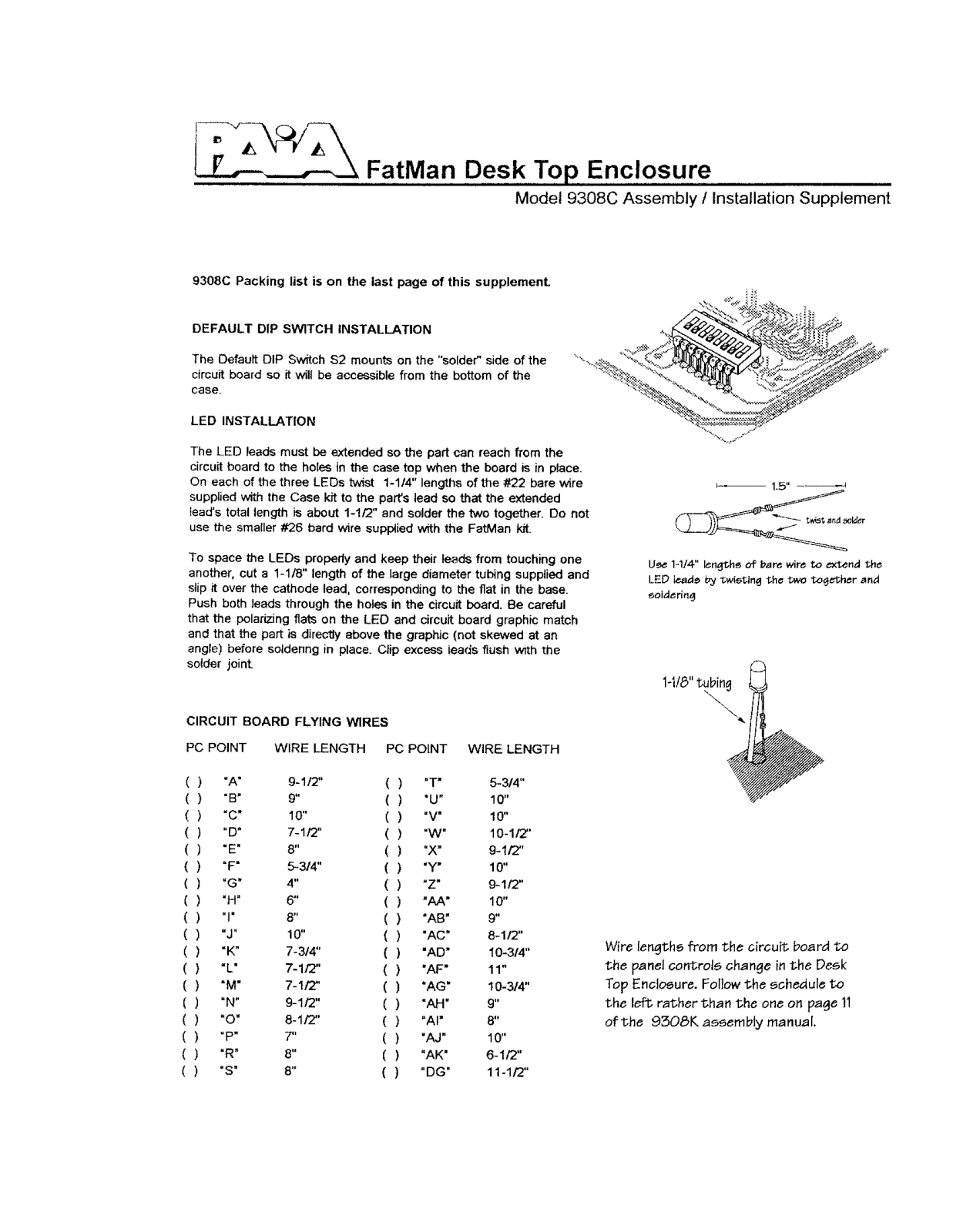 PAiA Electronics 9308 Installation Manual