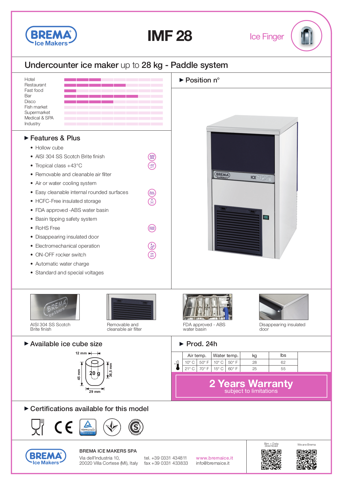 Brema IMF28 Datasheet