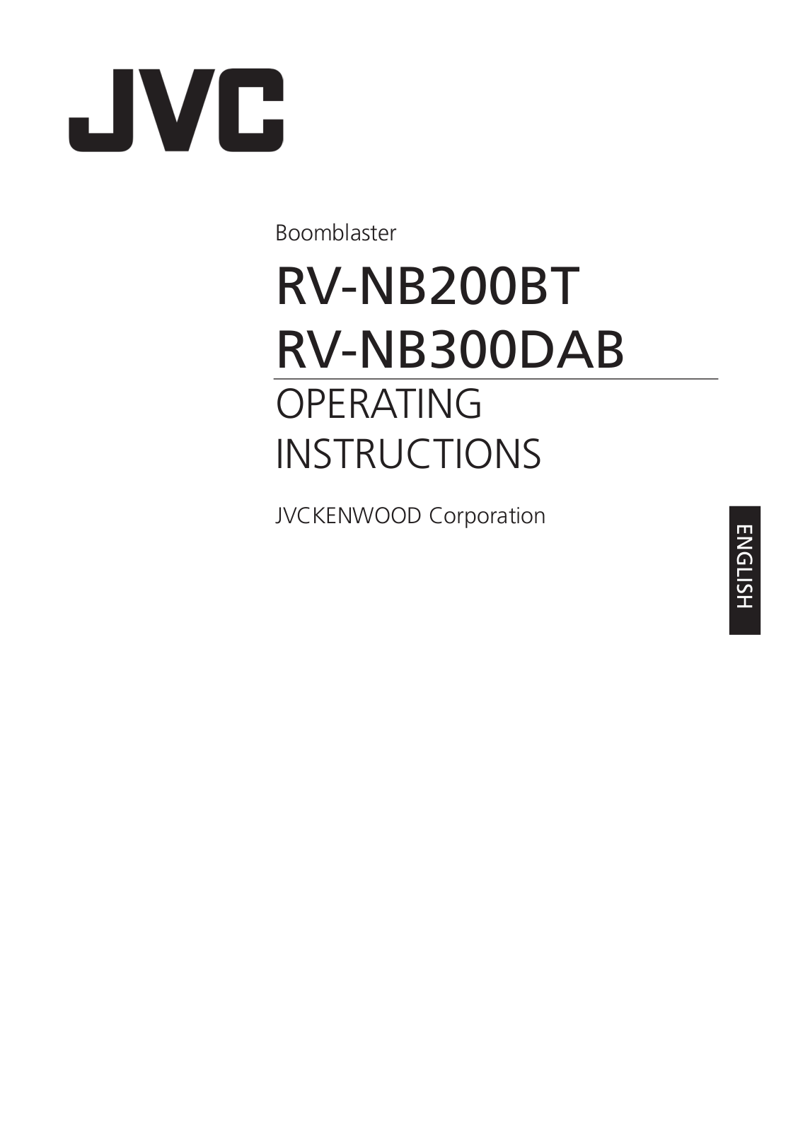 JVC RV-NB200BT, RV-NB300DAB Operating Instructions Manual